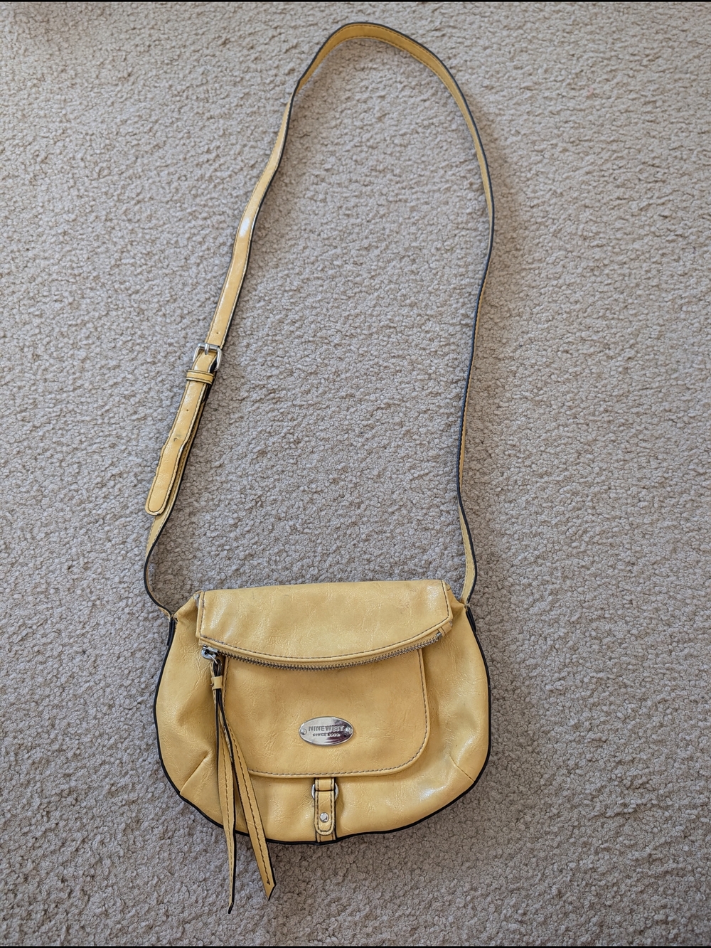 Nine West Yellow Leather Crossbody Bag